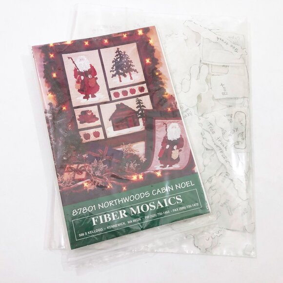 Northwoods Cabin Noel Santa Christmas Block Wall Quilt Sewing Craft Pattern 1994 - Picture 3 of 4